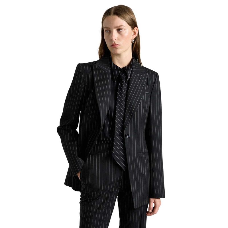 Cue Pinstripe Hourglass Blazer image number 0